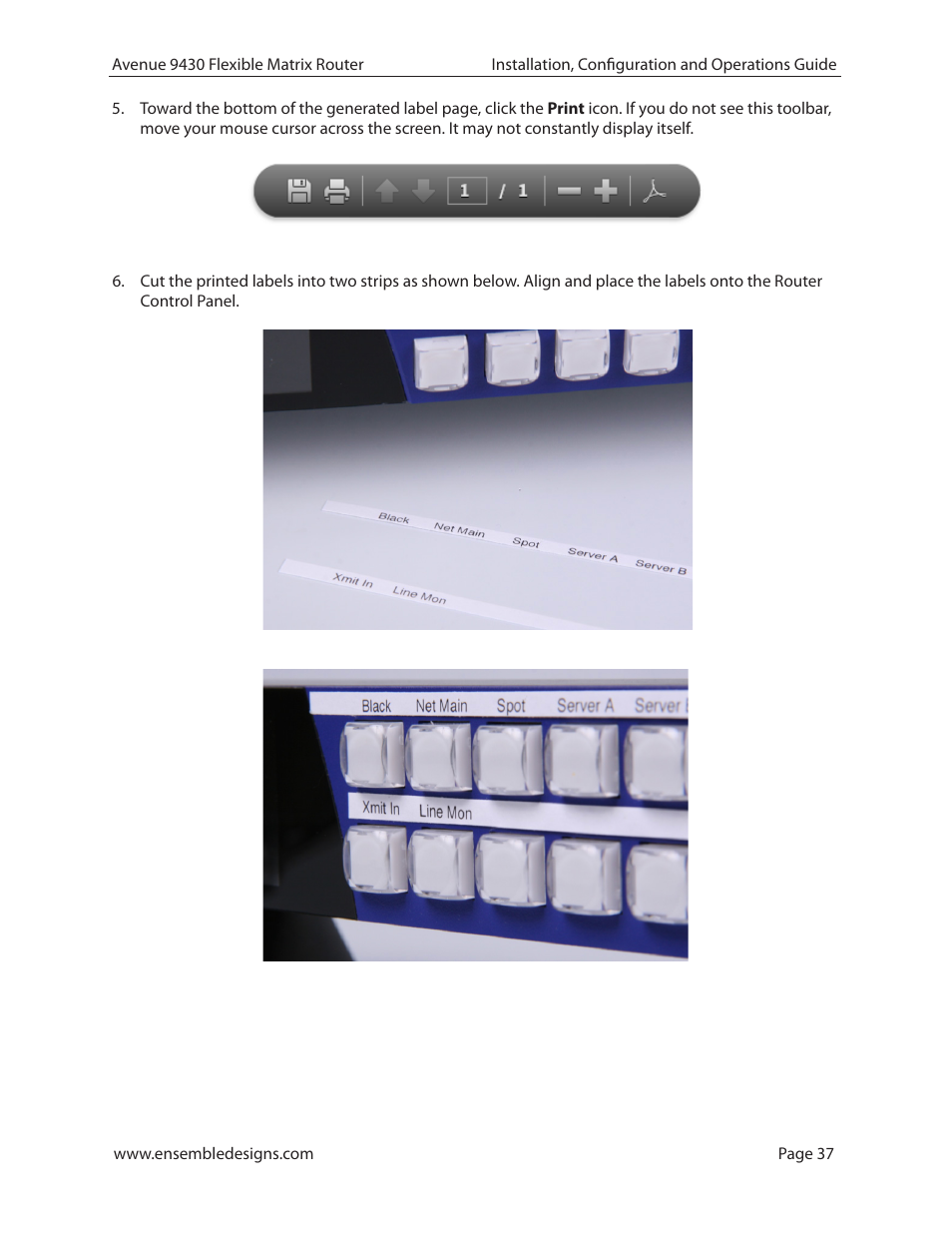 Ensemble Designs 9430 Flexible Matrix Router for 3G / HD / SD / ASI User Manual | Page 37 / 138