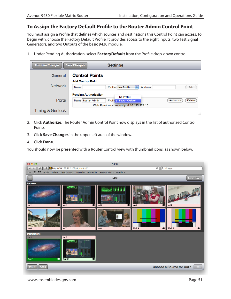 Ensemble Designs 9430 Flexible Matrix Router for 3G / HD / SD / ASI User Manual | Page 51 / 138