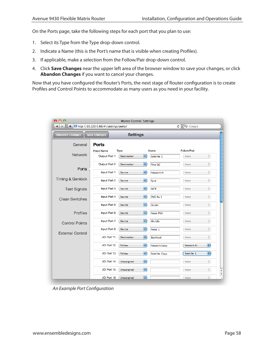 Ensemble Designs 9430 Flexible Matrix Router for 3G / HD / SD / ASI User Manual | Page 58 / 138