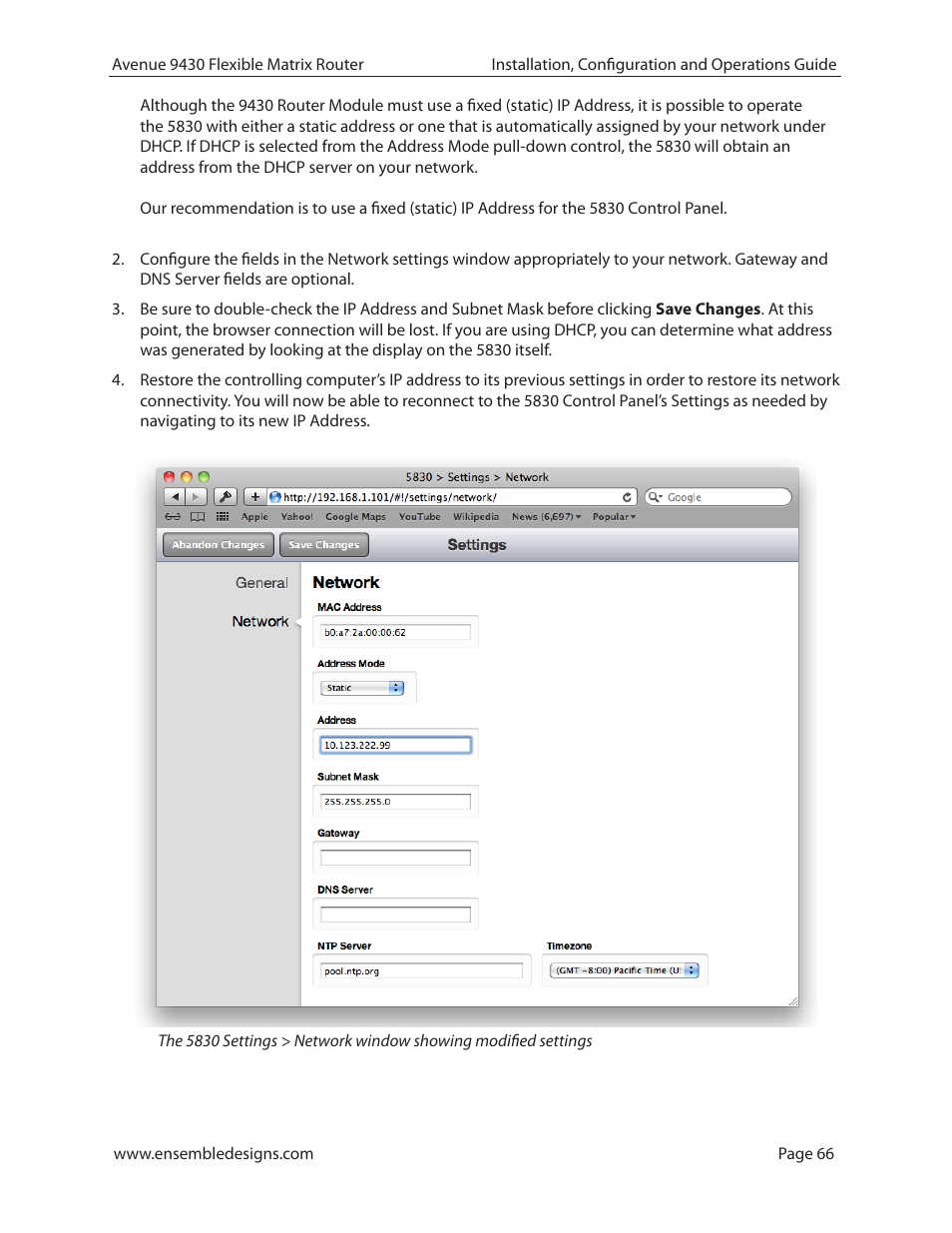 Ensemble Designs 9430 Flexible Matrix Router for 3G / HD / SD / ASI User Manual | Page 66 / 138
