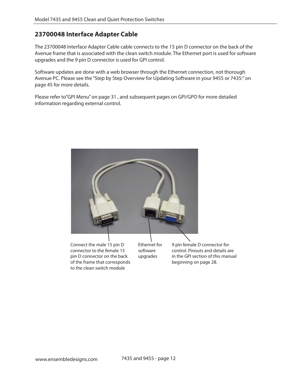 Ensemble Designs 9455 3G Clean and Quiet Protection Switch User Manual | Page 12 / 64