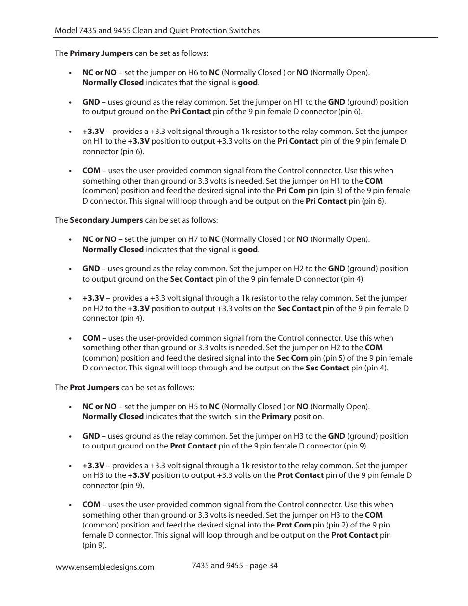 Ensemble Designs 9455 3G Clean and Quiet Protection Switch User Manual | Page 34 / 64