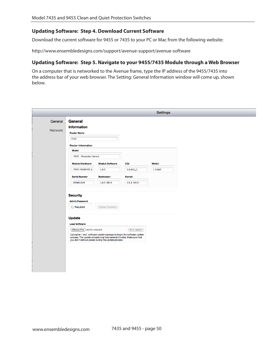 Ensemble Designs 9455 3G Clean and Quiet Protection Switch User Manual | Page 50 / 64