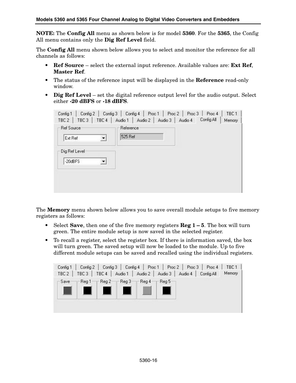 Ensemble Designs 5360 Four Channel Analog to Digital Video Converters and Embedders User Manual | Page 16 / 24