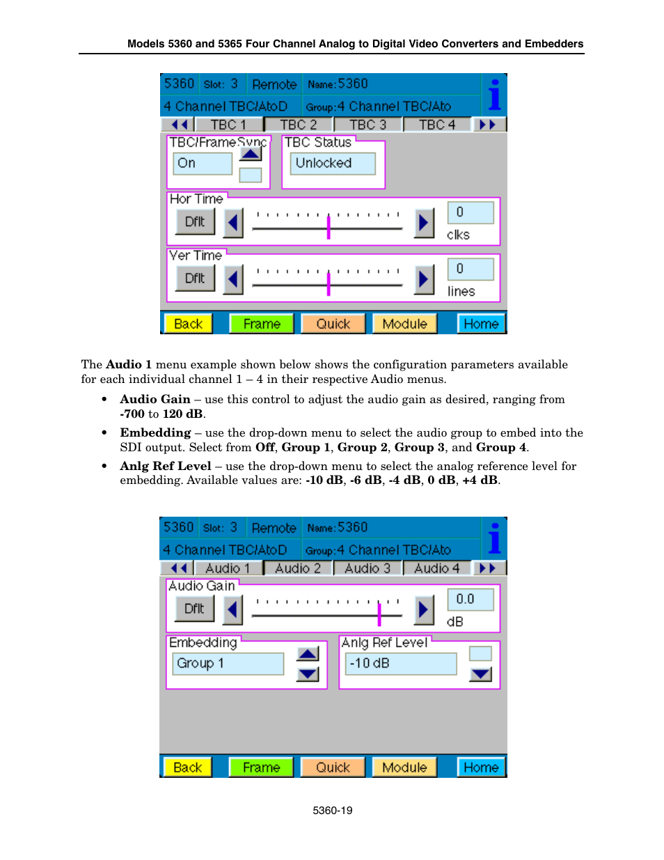 Ensemble Designs 5360 Four Channel Analog to Digital Video Converters and Embedders User Manual | Page 19 / 24