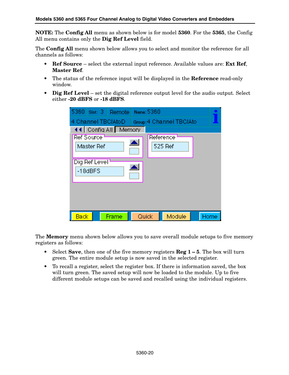 Ensemble Designs 5360 Four Channel Analog to Digital Video Converters and Embedders User Manual | Page 20 / 24