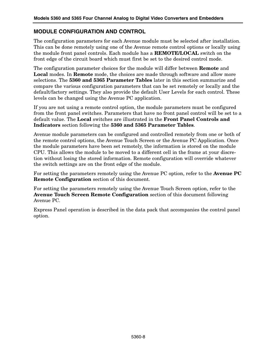 Ensemble Designs 5360 Four Channel Analog to Digital Video Converters and Embedders User Manual | Page 8 / 24