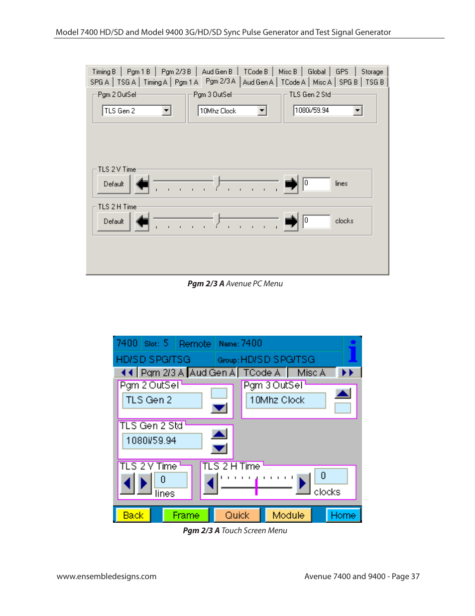 Ensemble Designs 9400 3G Test Signal and Sync Pulse Generator User Manual | Page 37 / 82