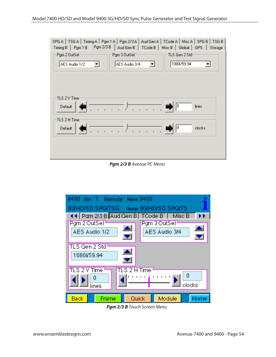 Ensemble Designs 9400 3G Test Signal and Sync Pulse Generator User Manual | Page 54 / 82