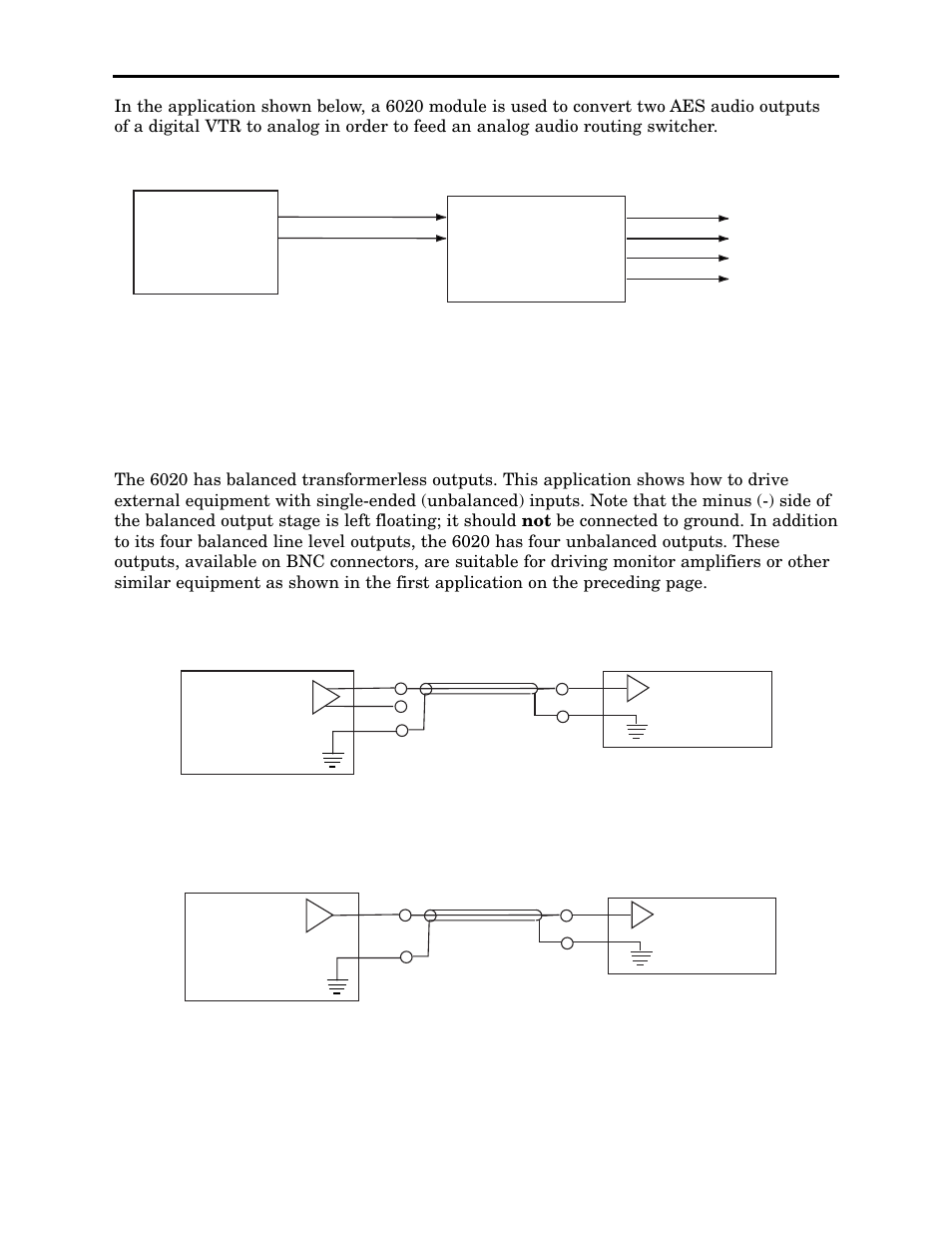 6020 driving single-ended inputs | Ensemble Designs 6020 Four Channel 24-bit Audio DAC User Manual | Page 4 / 26