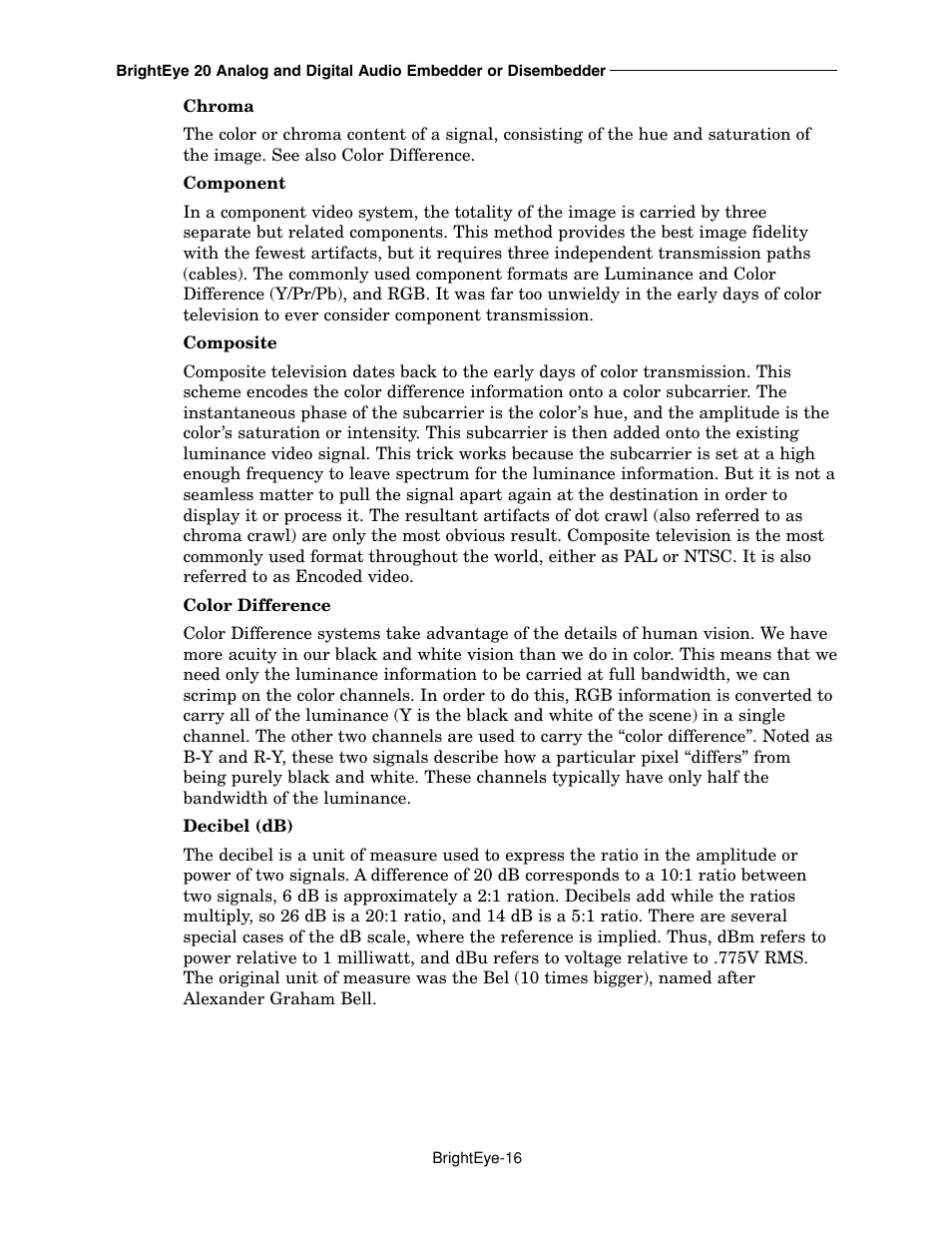 Ensemble Designs BrightEye 20 Analog and Digital Audio Embedder or Disembedder User Manual | Page 16 / 21