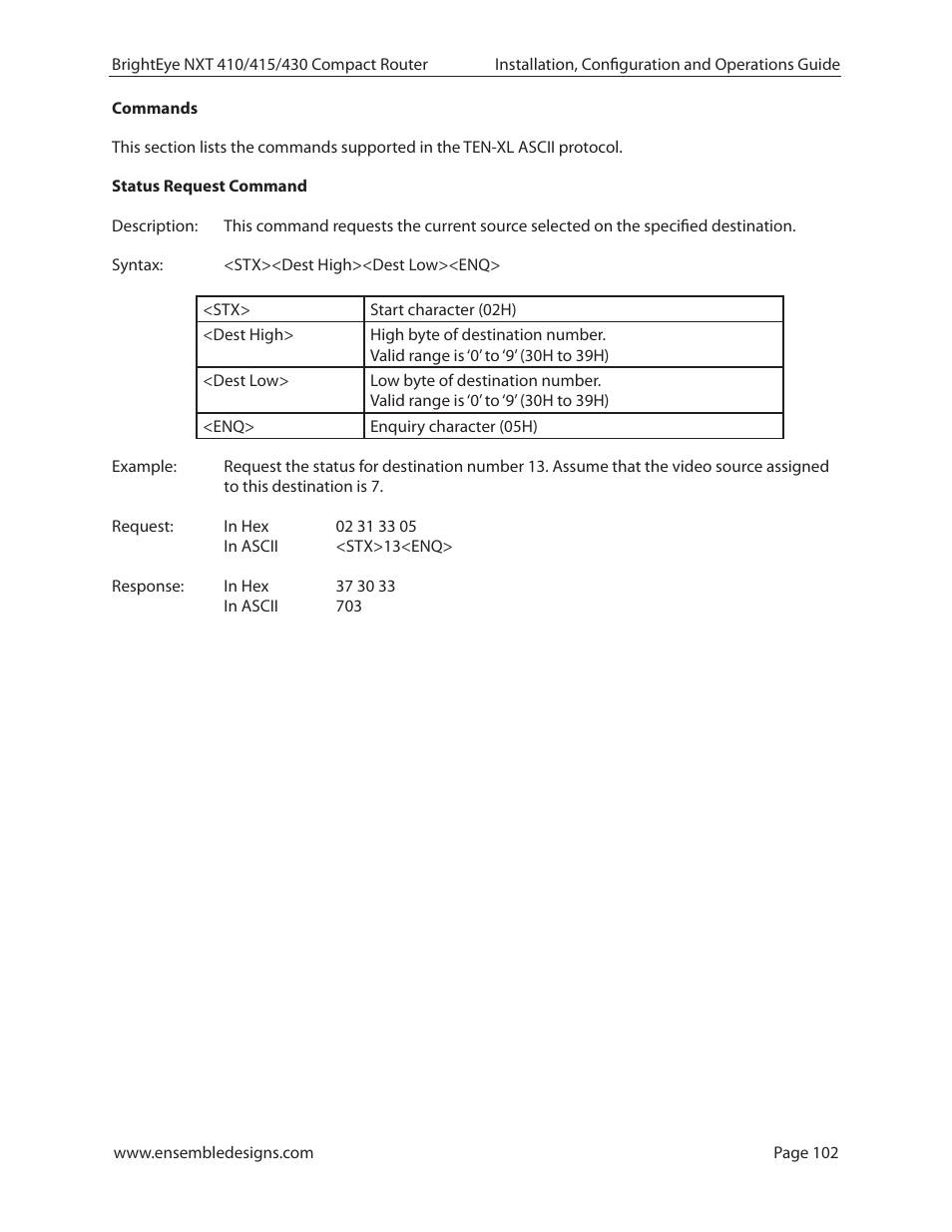 Ensemble Designs BrightEye NXT 410 Clean HDMI Router User Manual | Page 102 / 132