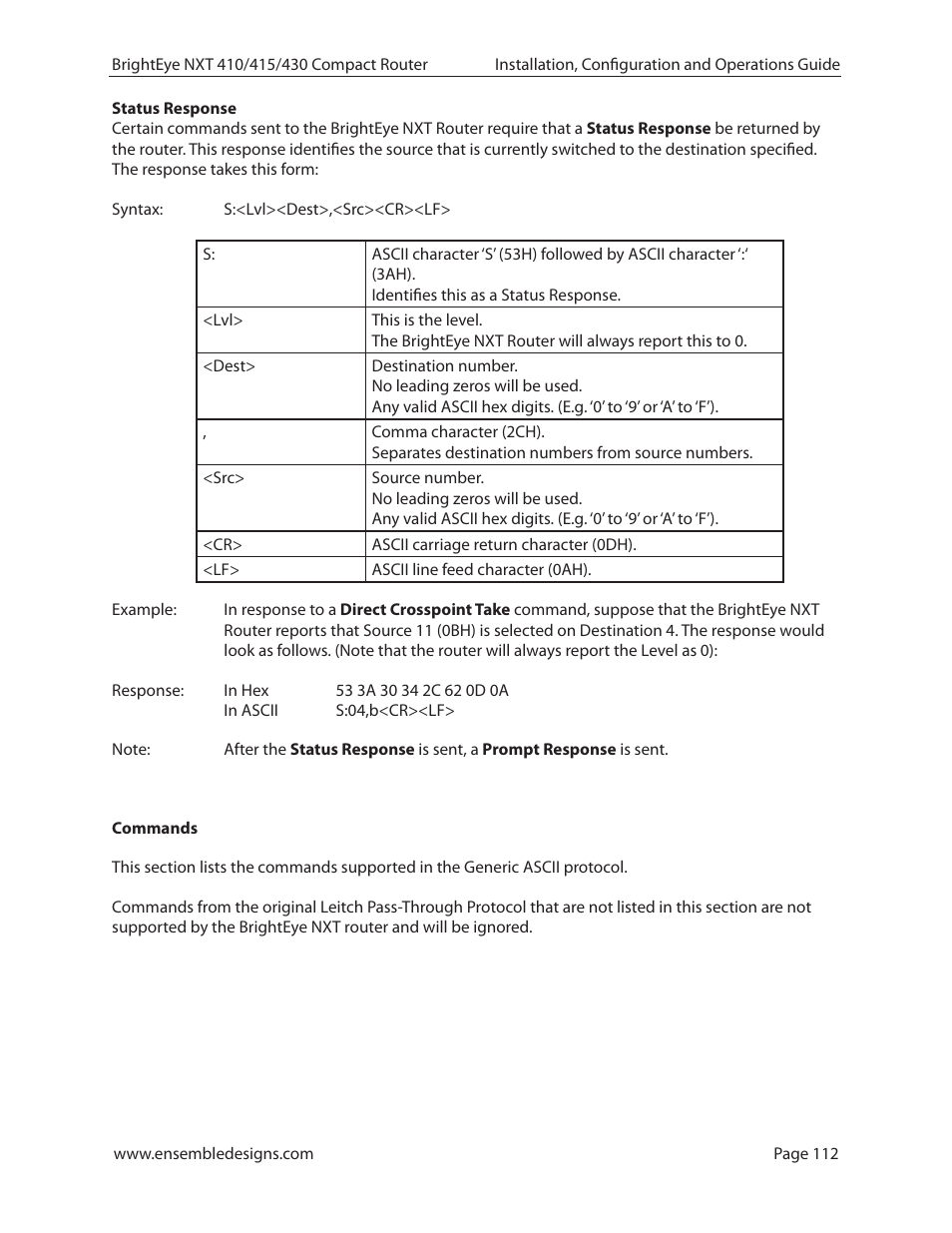Ensemble Designs BrightEye NXT 410 Clean HDMI Router User Manual | Page 112 / 132