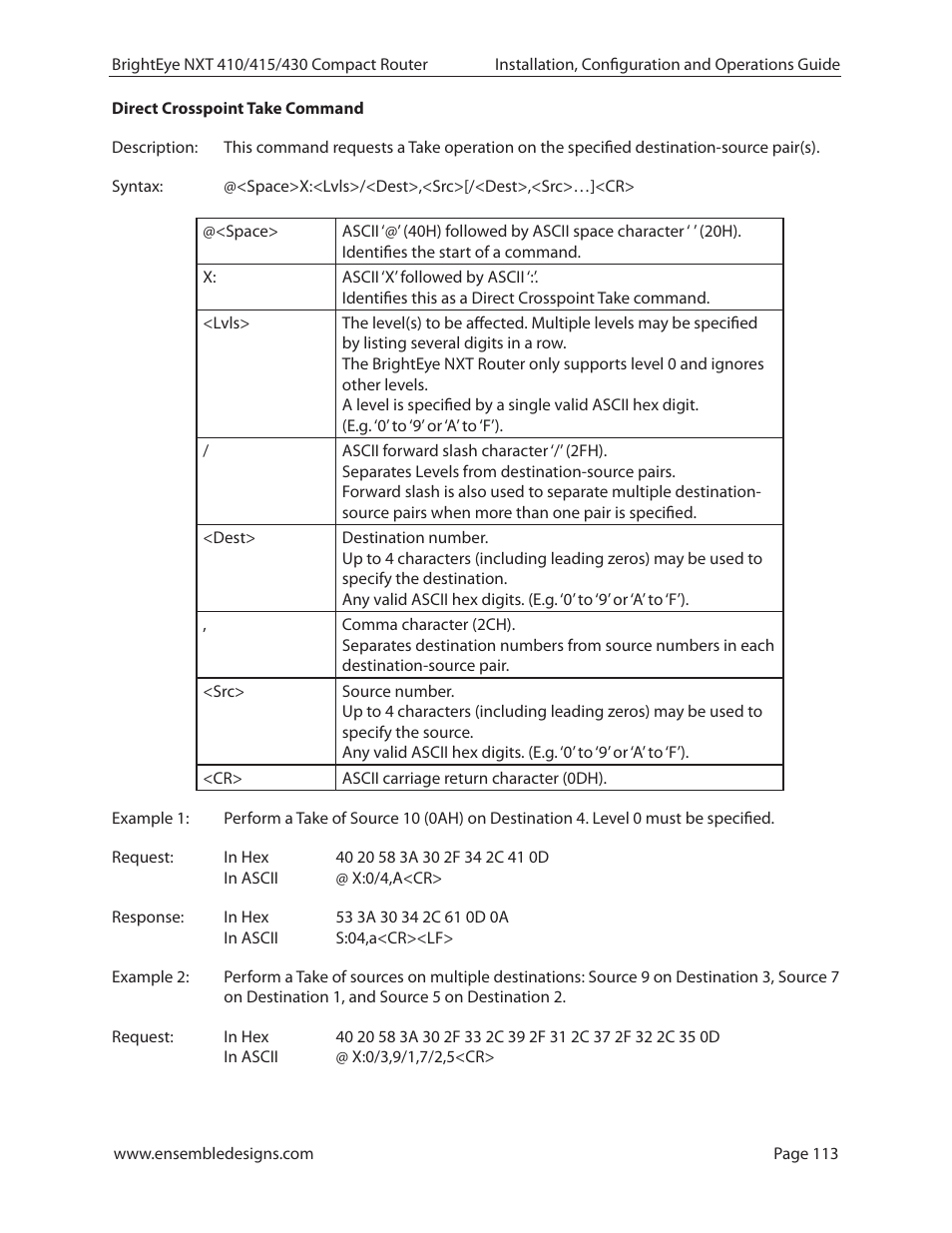 Ensemble Designs BrightEye NXT 410 Clean HDMI Router User Manual | Page 113 / 132