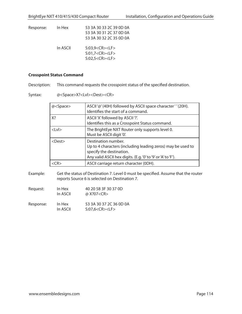 Ensemble Designs BrightEye NXT 410 Clean HDMI Router User Manual | Page 114 / 132