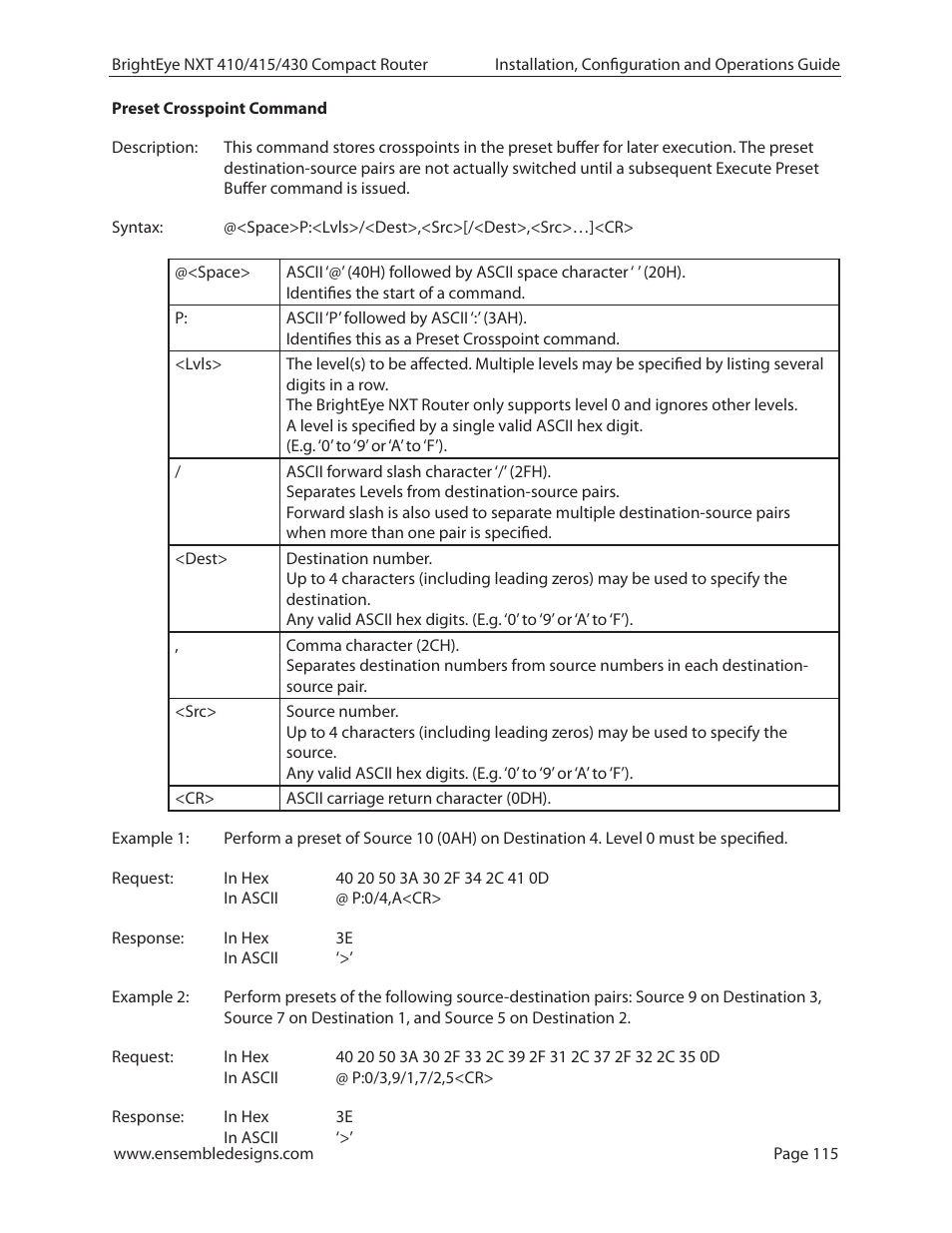 Ensemble Designs BrightEye NXT 410 Clean HDMI Router User Manual | Page 115 / 132