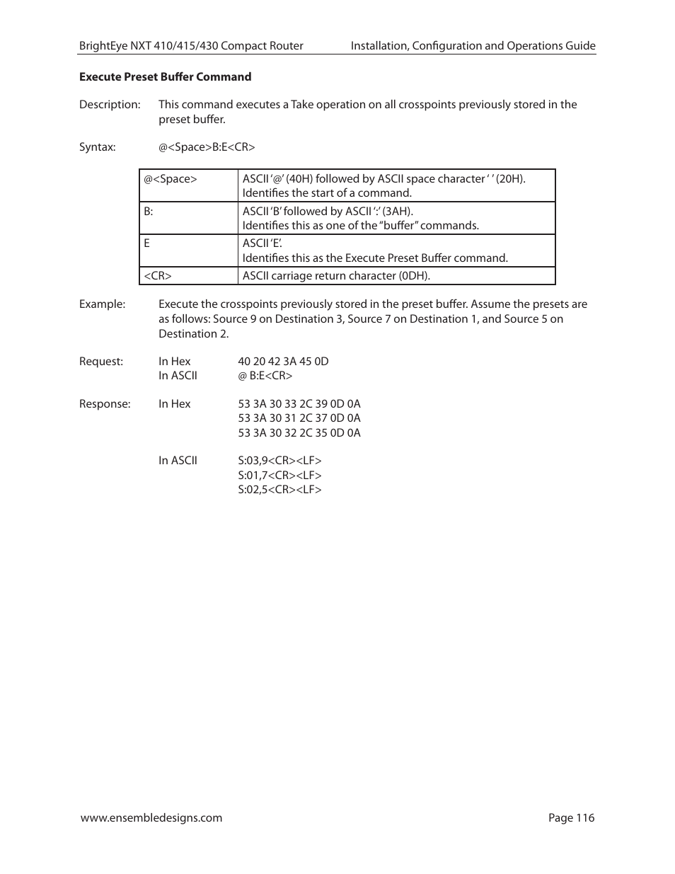 Ensemble Designs BrightEye NXT 410 Clean HDMI Router User Manual | Page 116 / 132