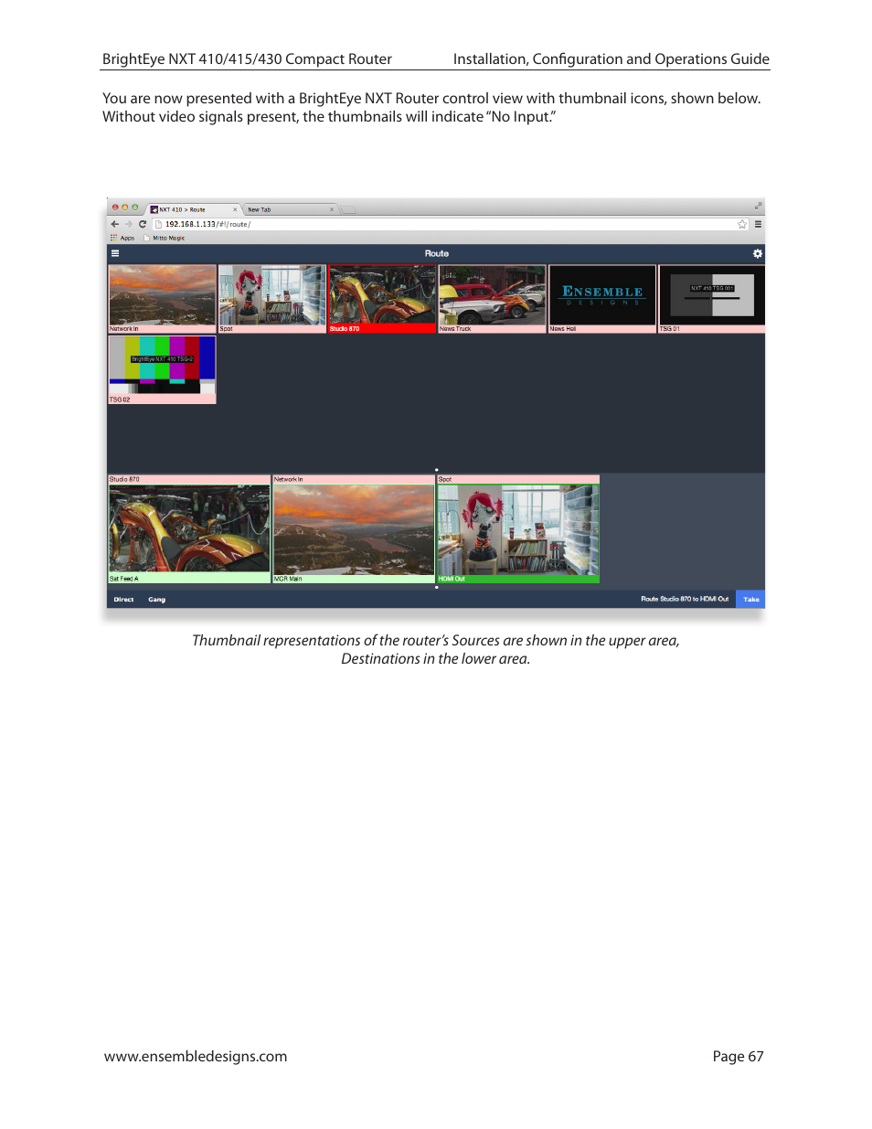 Ensemble Designs BrightEye NXT 410 Clean HDMI Router User Manual | Page 67 / 132