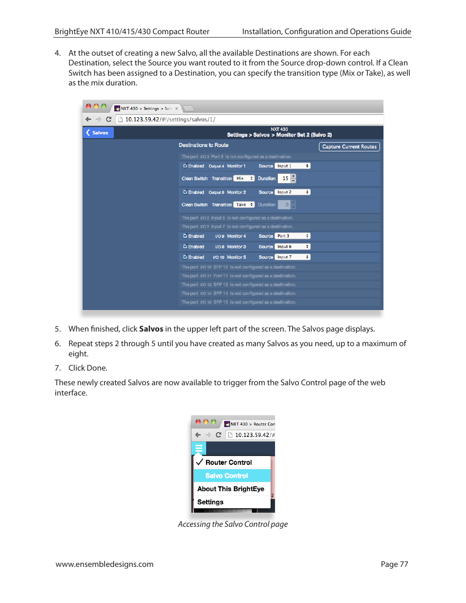 Ensemble Designs BrightEye NXT 410 Clean HDMI Router User Manual | Page 77 / 132