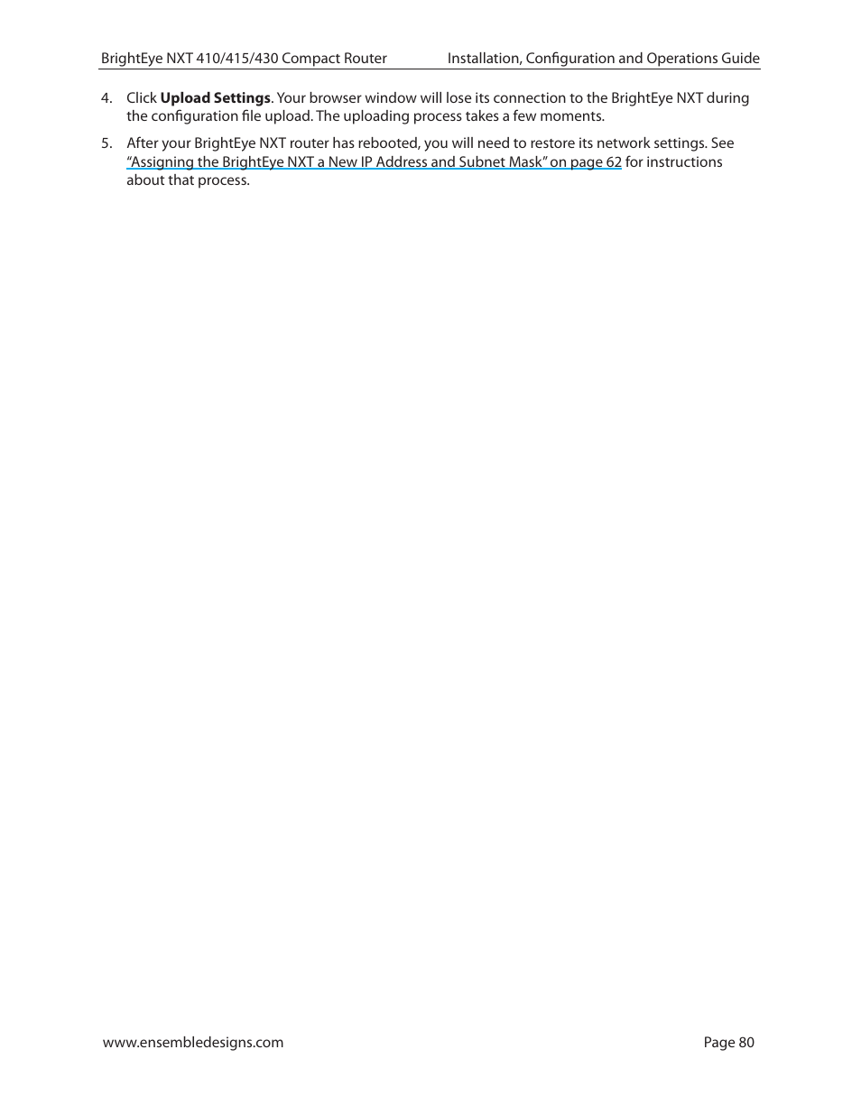 Ensemble Designs BrightEye NXT 410 Clean HDMI Router User Manual | Page 80 / 132