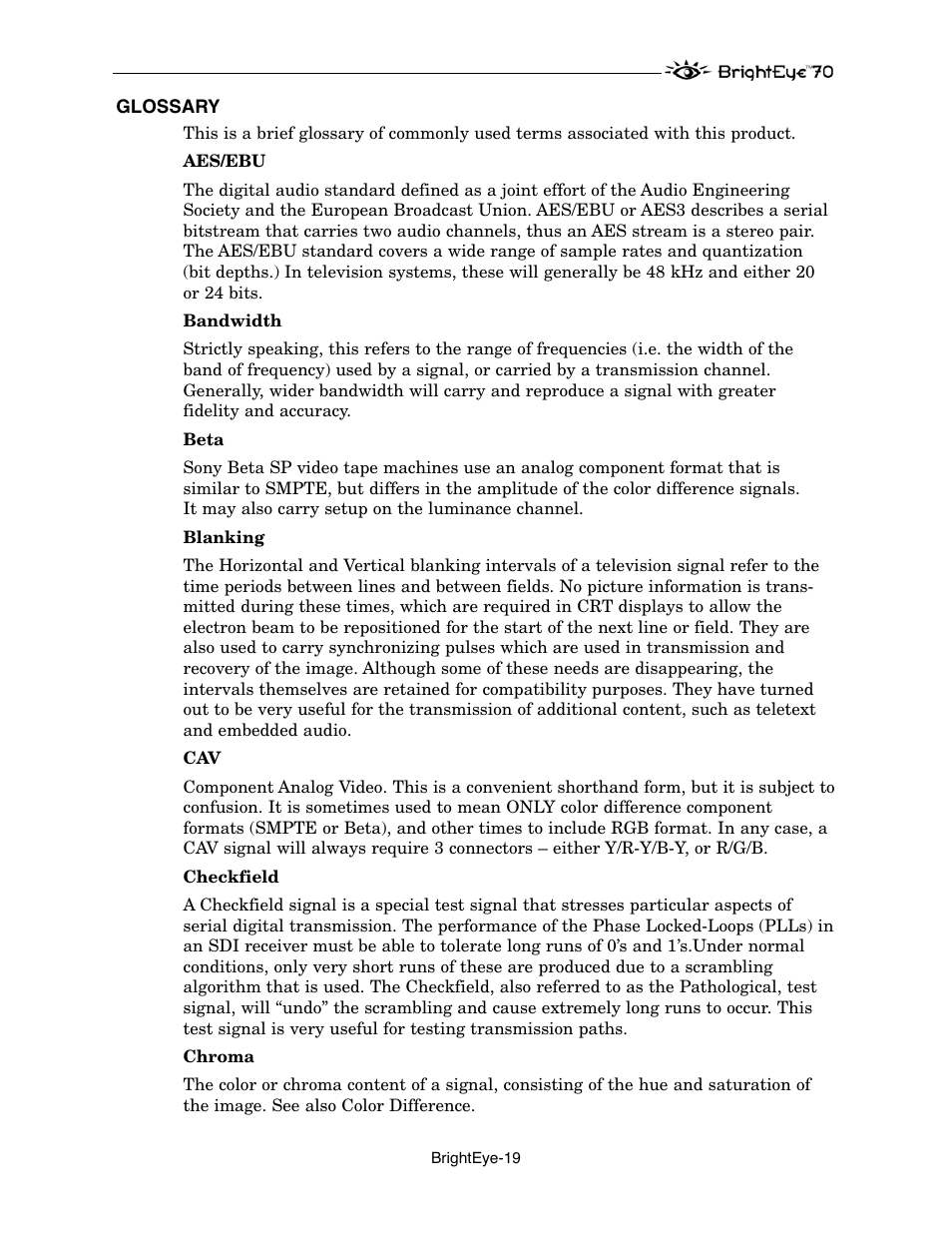 Ensemble Designs BrightEye 70 HD/SD AES Embedder/Disembedder User Manual | Page 19 / 26