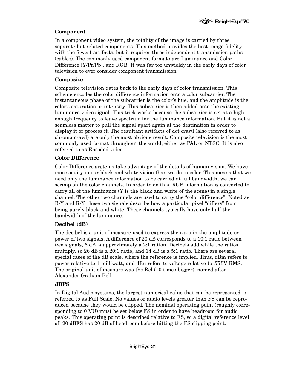 Ensemble Designs BrightEye 70 HD/SD AES Embedder/Disembedder User Manual | Page 21 / 26