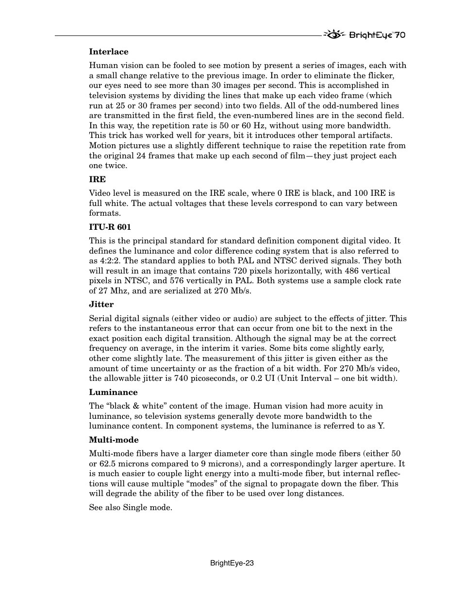 Ensemble Designs BrightEye 70 HD/SD AES Embedder/Disembedder User Manual | Page 23 / 26