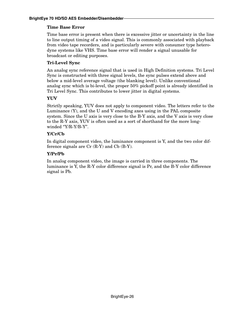 Ensemble Designs BrightEye 70 HD/SD AES Embedder/Disembedder User Manual | Page 26 / 26