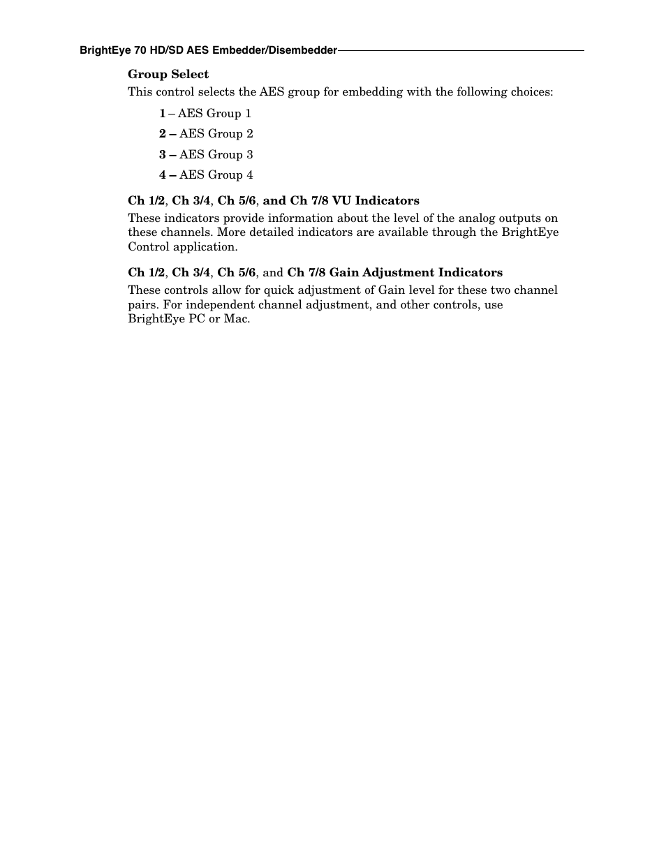 Ensemble Designs BrightEye 70 HD/SD AES Embedder/Disembedder User Manual | Page 8 / 26