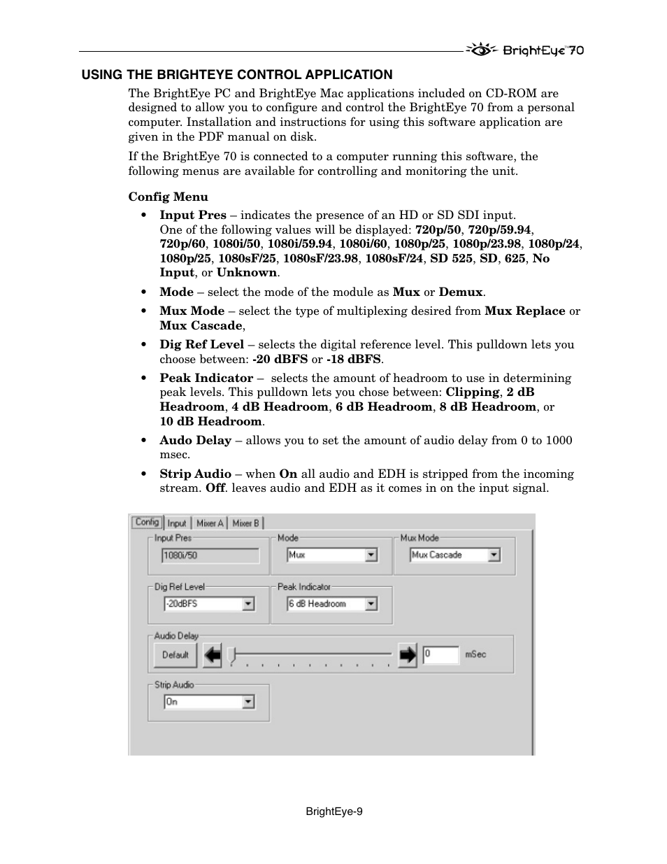 Ensemble Designs BrightEye 70 HD/SD AES Embedder/Disembedder User Manual | Page 9 / 26