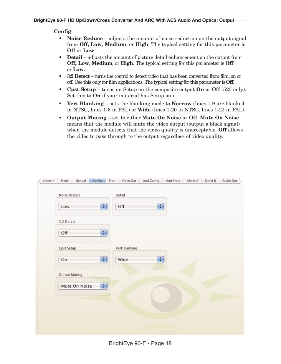 Ensemble Designs BrightEye 90-F HD Up/Down Cross Converter and ARC with AES Audio and Optical Output User Manual | Page 18 / 41