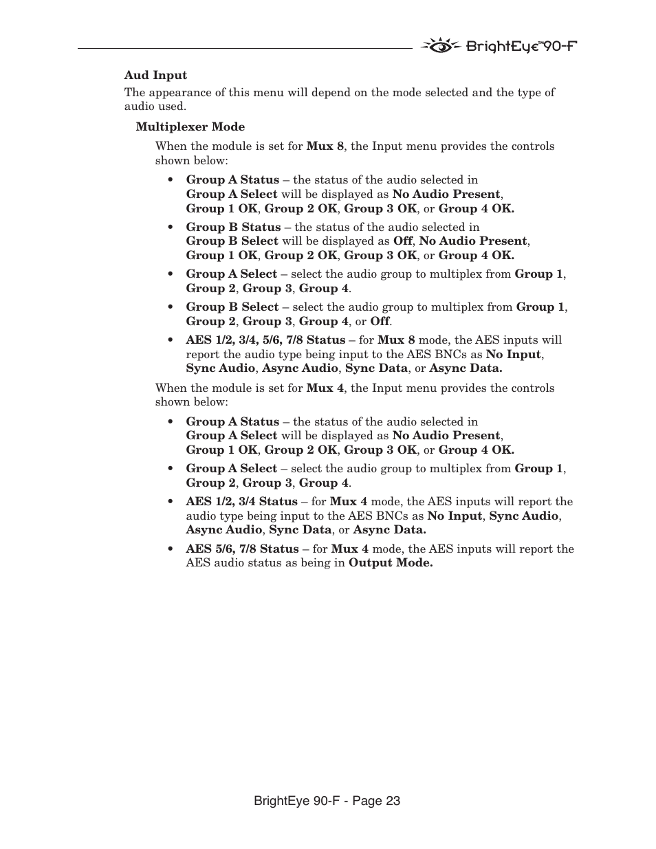 Ensemble Designs BrightEye 90-F HD Up/Down Cross Converter and ARC with AES Audio and Optical Output User Manual | Page 23 / 41