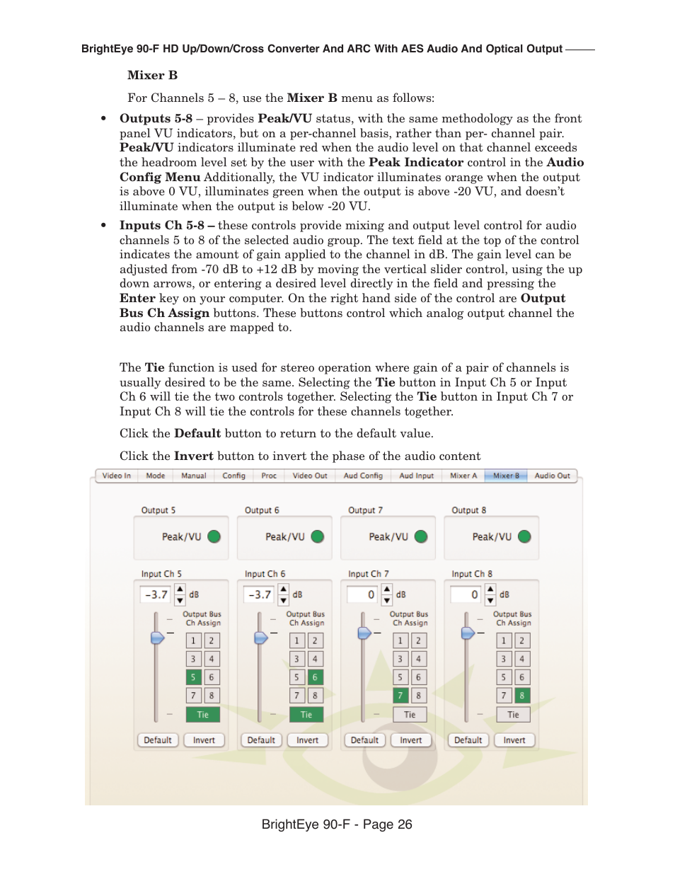 Ensemble Designs BrightEye 90-F HD Up/Down Cross Converter and ARC with AES Audio and Optical Output User Manual | Page 26 / 41