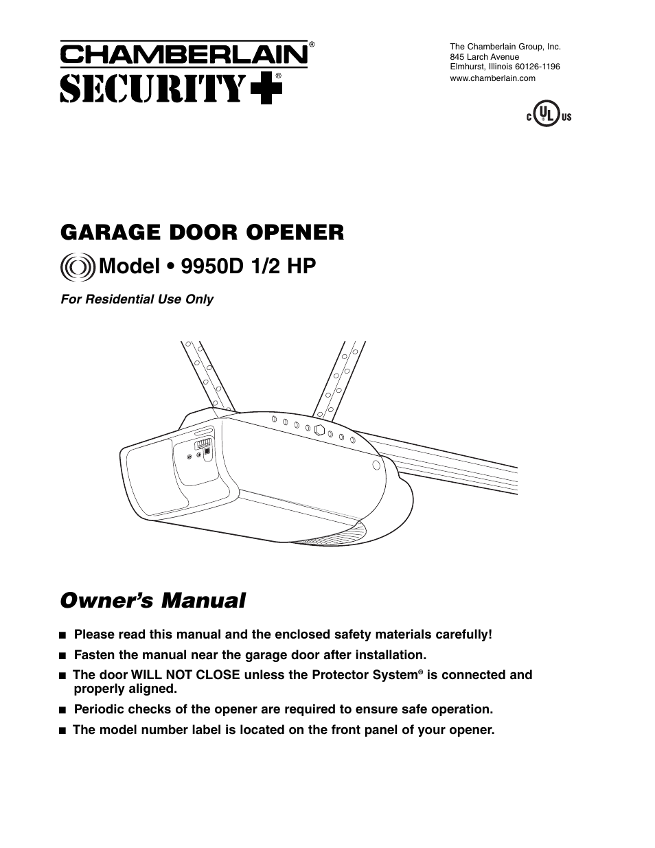 Chamberlain 9950D User Manual | 40 pages