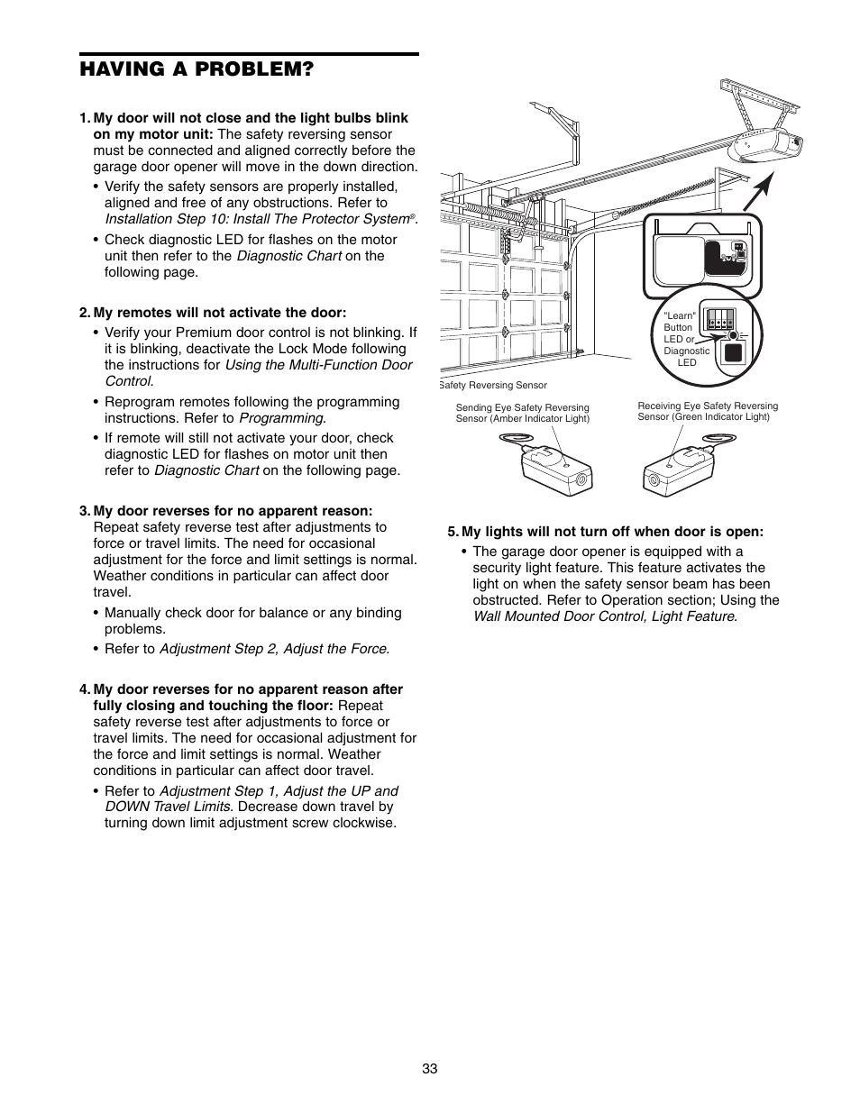 Having a problem | Chamberlain 9950D User Manual | Page 33 / 40