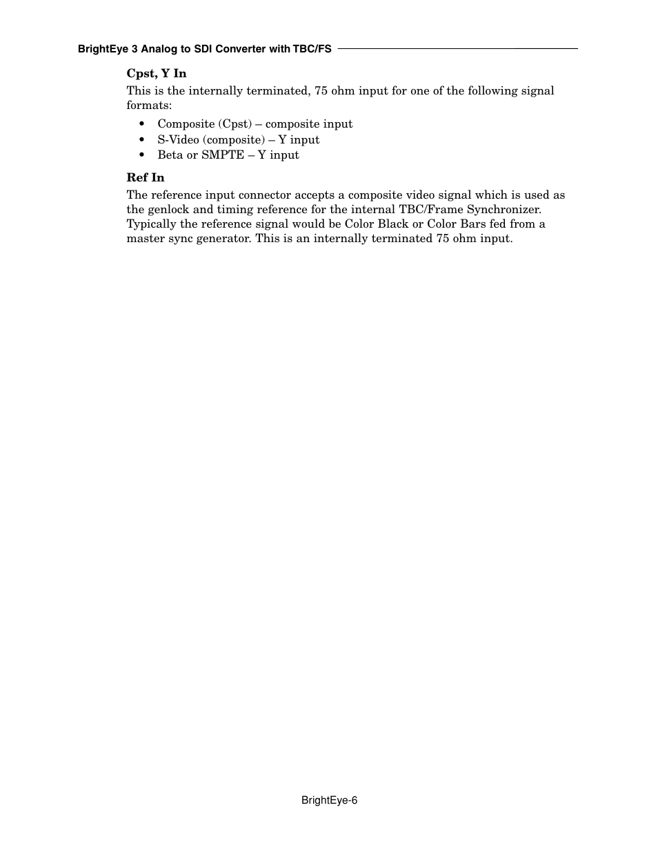 Ensemble Designs BrightEye 3 Analog to SDI Converter with TBC and Frame Sync User Manual | Page 6 / 22