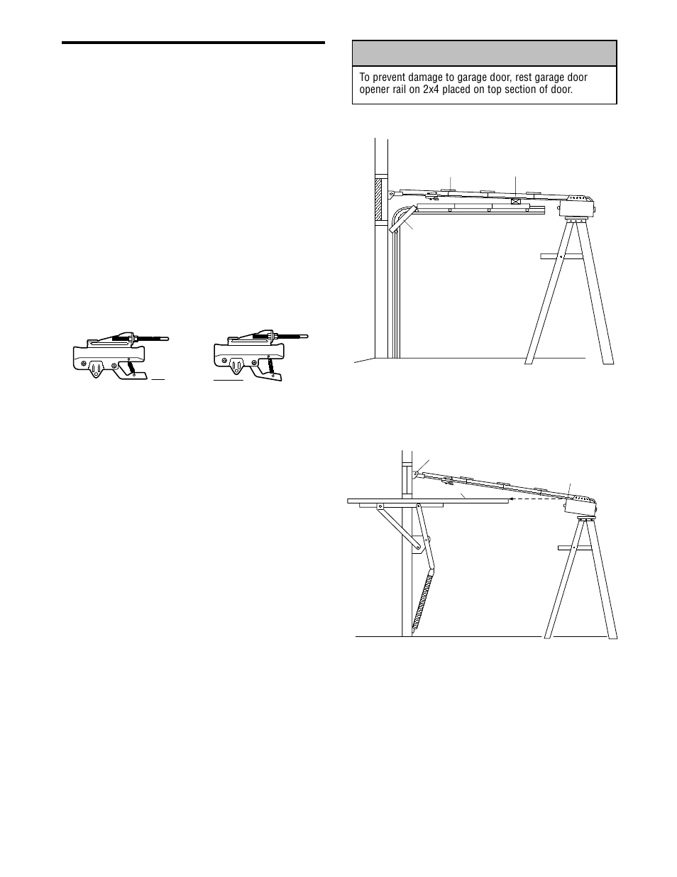 Position the opener, Warning caution warning warning, Installation step 4 | Chamberlain CG40 User Manual | Page 16 / 40