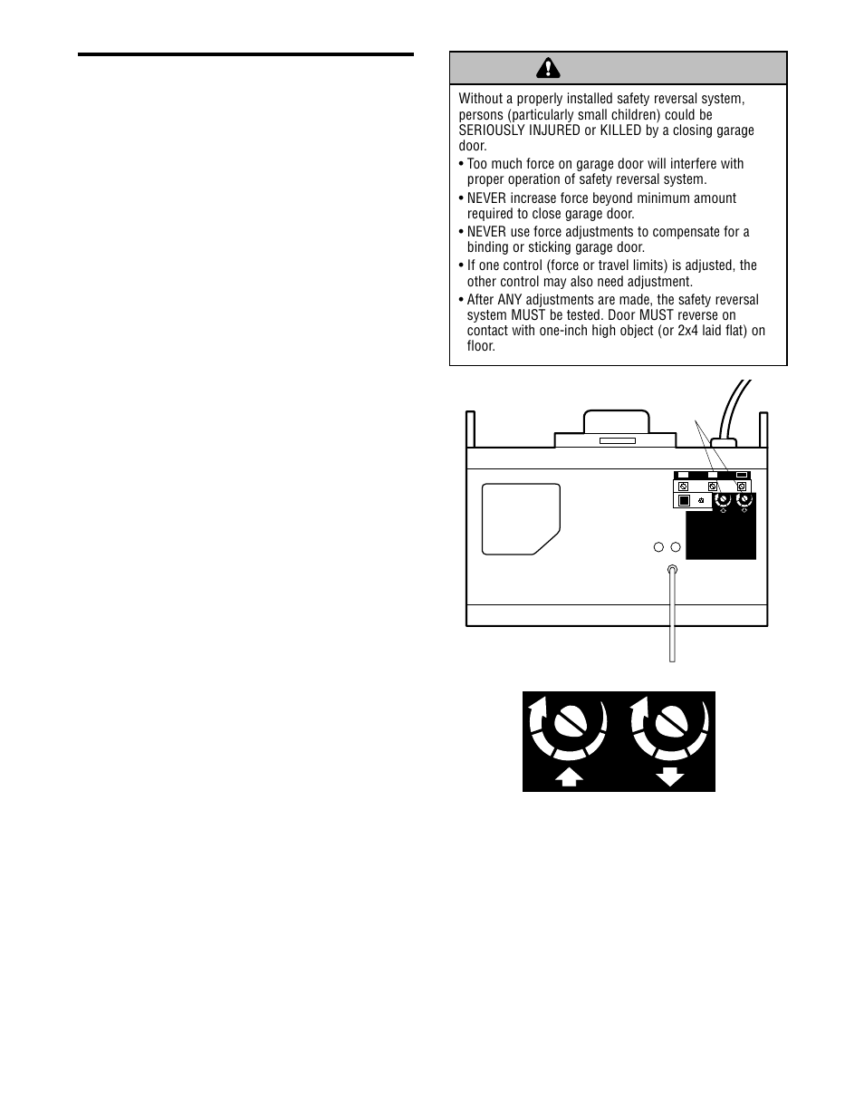 Adjust the force, Adjustment step 2 | Chamberlain CG40 User Manual | Page 29 / 40