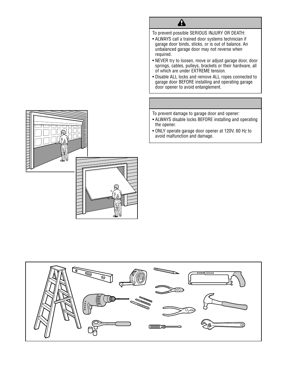 You'll need tools | Chamberlain CG40 User Manual | Page 3 / 40