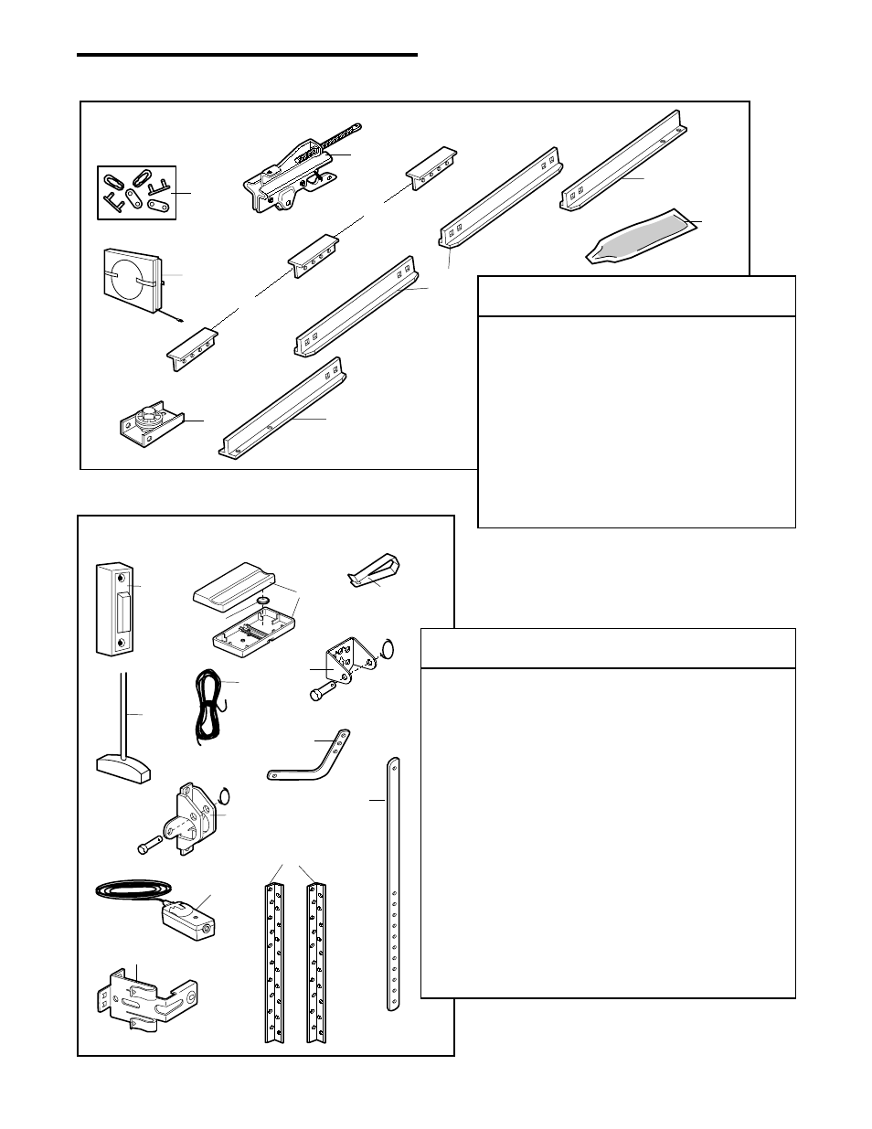 Repair parts, Rail assembly parts, Installation parts | Chamberlain CG40 User Manual | Page 37 / 40