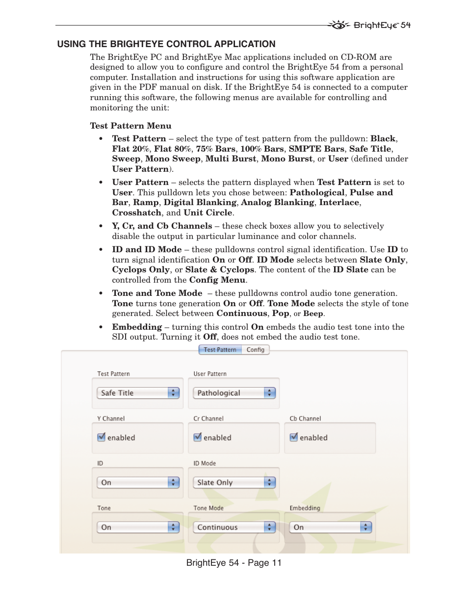 Ensemble Designs BrightEye 54 Sync Generator and Test Signal Generator User Manual | Page 11 / 24