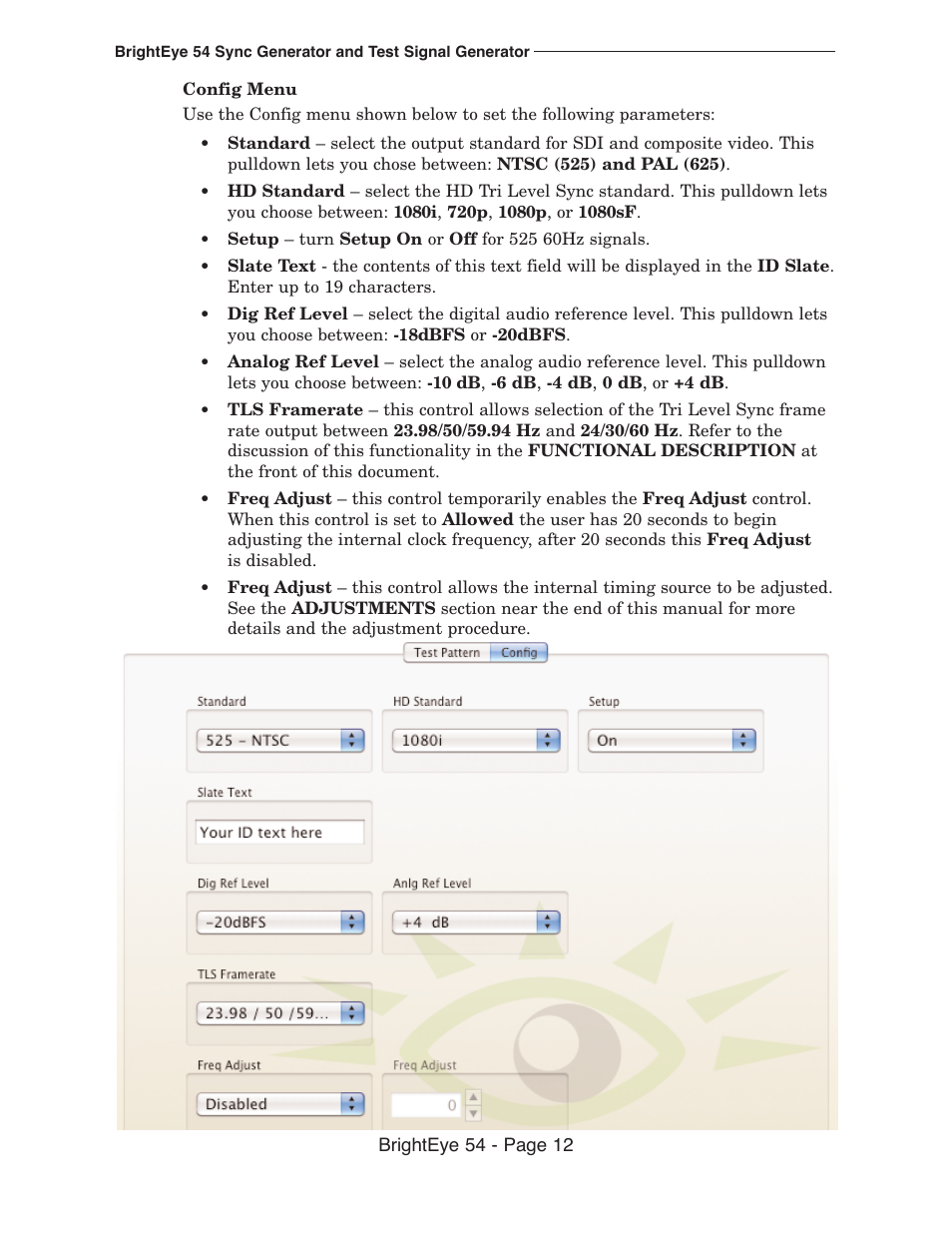 Ensemble Designs BrightEye 54 Sync Generator and Test Signal Generator User Manual | Page 12 / 24