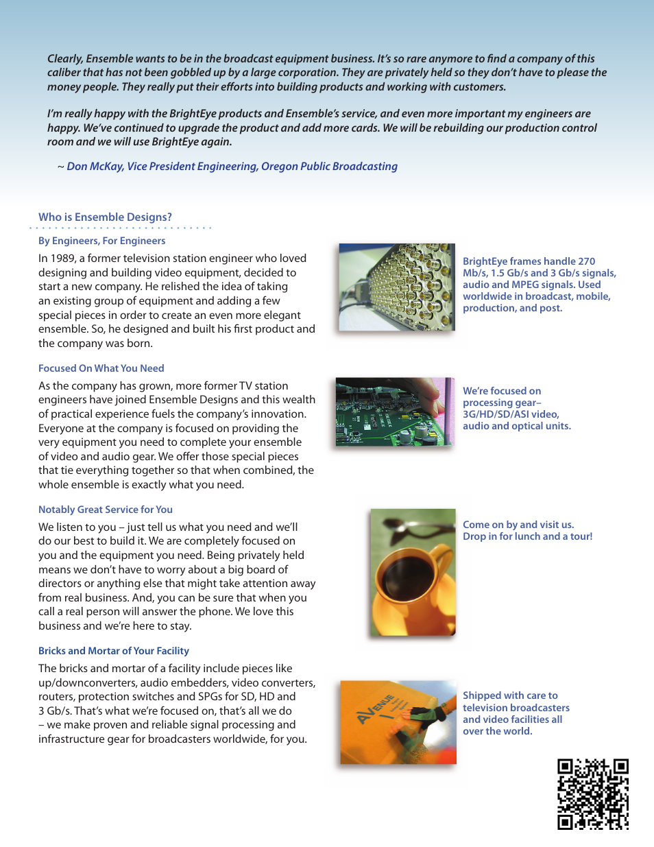 Ensemble Designs BrightEye 57 3G/HD/SD/Analog Test Signal and Sync Pulse Generator User Manual | Page 2 / 48