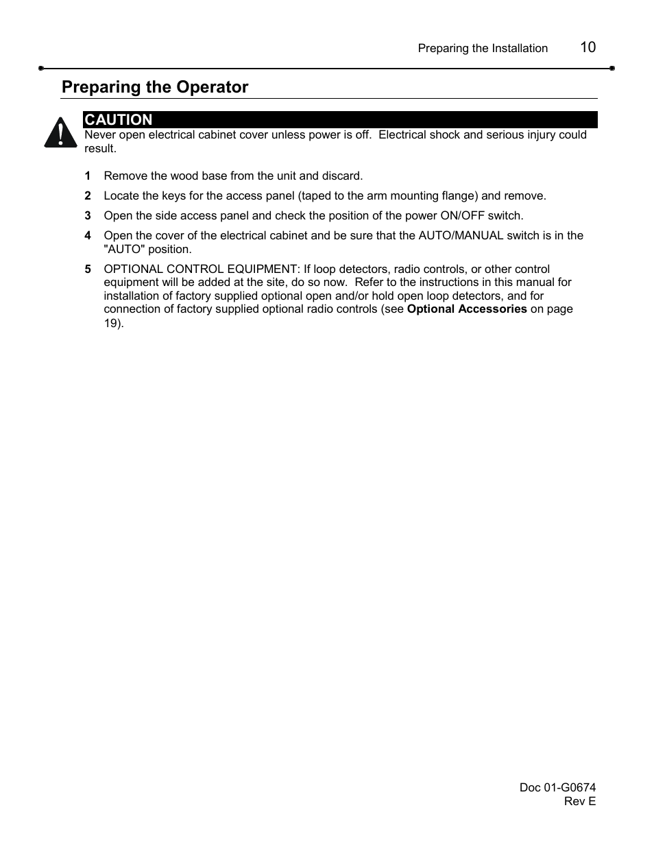 Preparing the operator | Chamberlain BG790 User Manual | Page 10 / 32