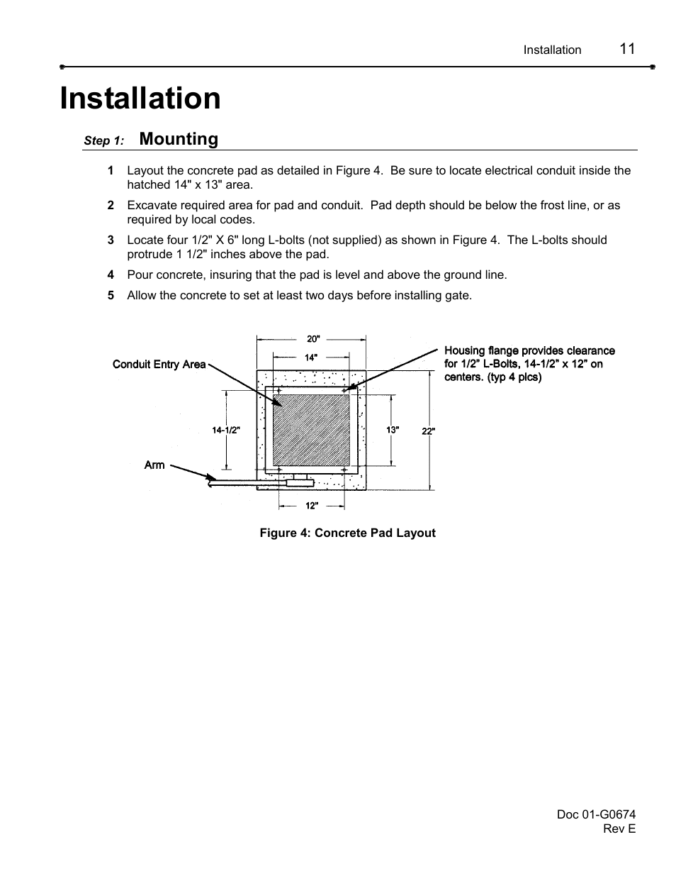 Installation, Step 1: mounting, Mounting | Chamberlain BG790 User Manual | Page 11 / 32