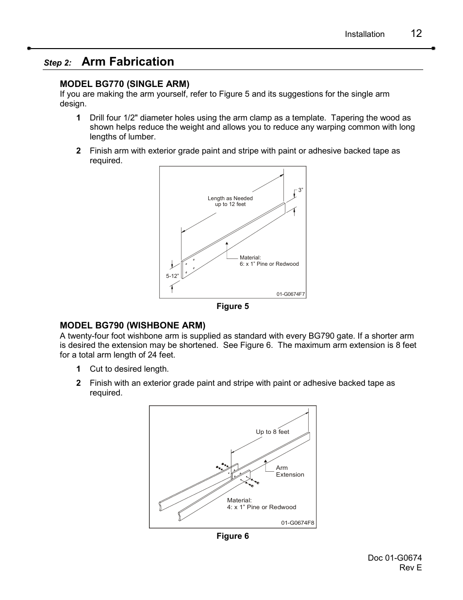 Step 2: arm fabrication, Arm fabrication | Chamberlain BG790 User Manual | Page 12 / 32