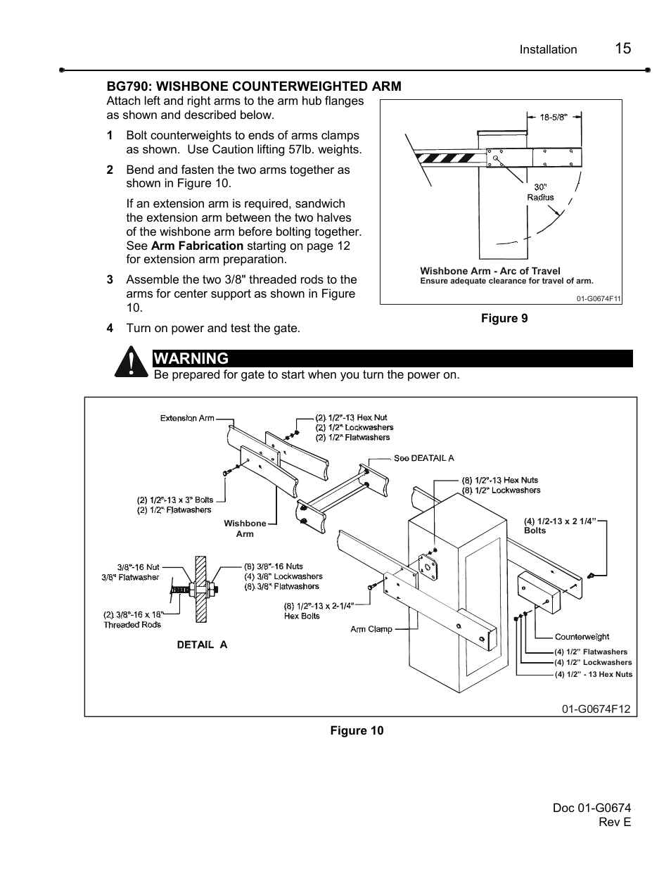Warning | Chamberlain BG790 User Manual | Page 15 / 32