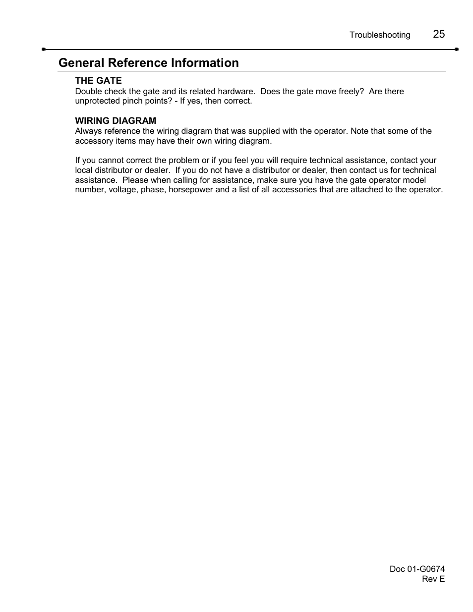 General reference information | Chamberlain BG790 User Manual | Page 25 / 32