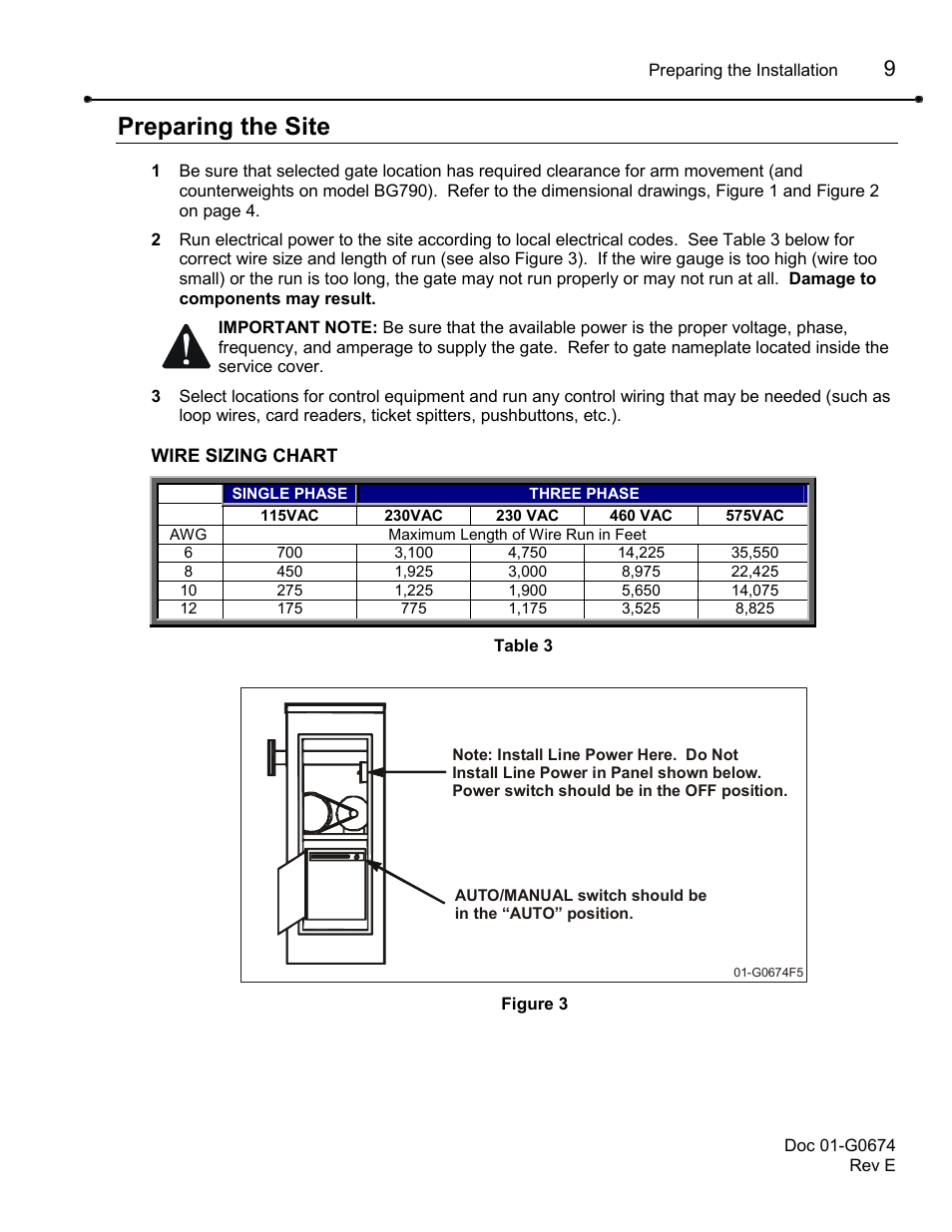 Preparing the site | Chamberlain BG790 User Manual | Page 9 / 32