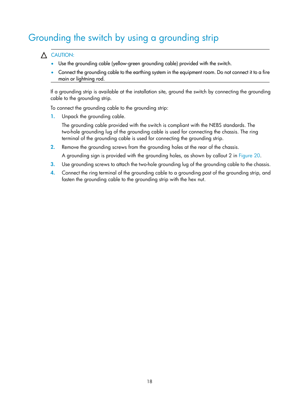 Grounding the switch by using a grounding strip | H3C Technologies H3C S12500X-AF Series Switches User Manual | Page 22 / 53
